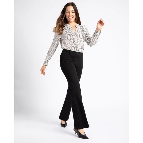 Betabrand Pants - BETABRAND‎ Boot Cut Dress Yoga Trouser Pants Black Size Large Petite
